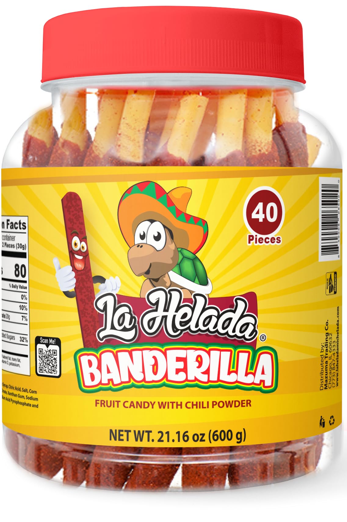 La Helada Tamarind Banderillas – 40 Count Mexican Tamarind Candy (Unwrapped)
